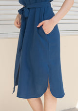 Alison Indigo Linen Shirt Dress