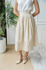 Yumiko Skirt in Oat Stripes