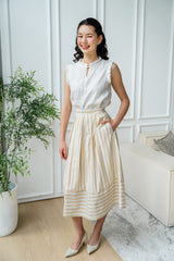 Yumiko Skirt in Oat Stripes