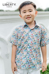 Hiroshi Hello Zoo Teal Shirt