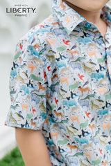 Hiroshi Hello Zoo Teal Shirt