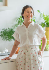 Thea Shirt in Cloud Linen Bloom
