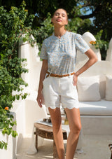 Luna Blouse in Paris Bleu