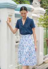 Penny Indigo Linen Blouse