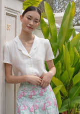 Penny Meringue Linen Blouse