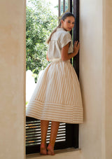 Yumiko Skirt in Oat Stripes