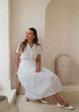 Tilda Skirt in Meringue Dots