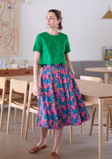 Arles Emerald Scallop Top - Cropped Length