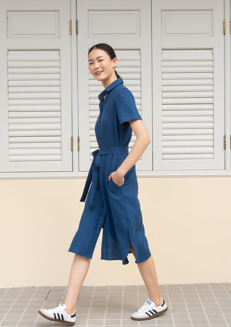 Alison Indigo Linen Shirt Dress Elizabeth Little Alison Indigo Linen Shirt Dress Elizabeth Little
