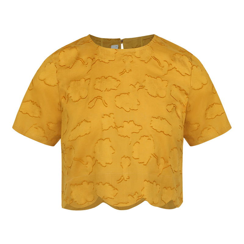 Arles Citrine Scallop Top