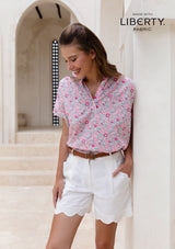 Joni Shorts in Meringue Linen