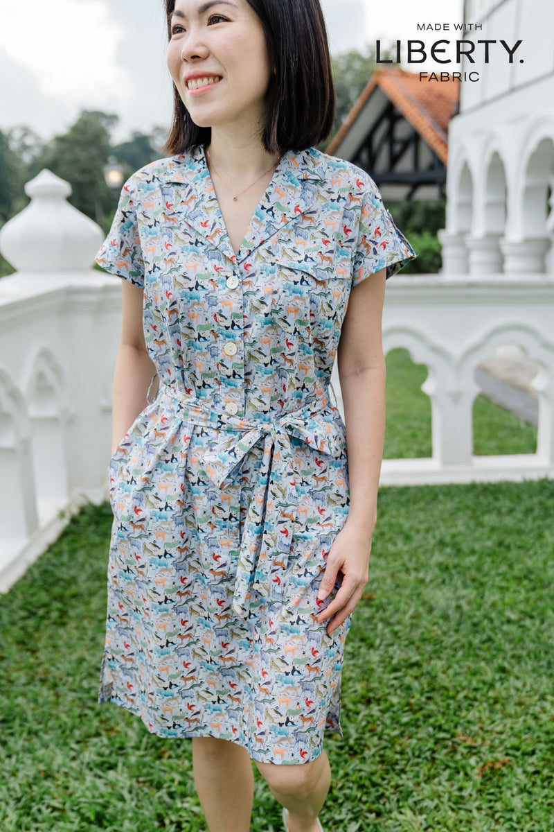 Gigi Hello Zoo Teal Shirt Dress