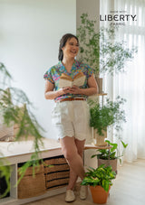 Joni Shorts in Meringue Linen Bloom