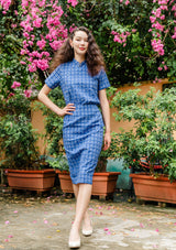Bridgette Sapphire Gingham Skirt