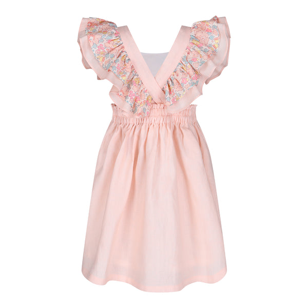 Hana Betsy Peach Linen Dress