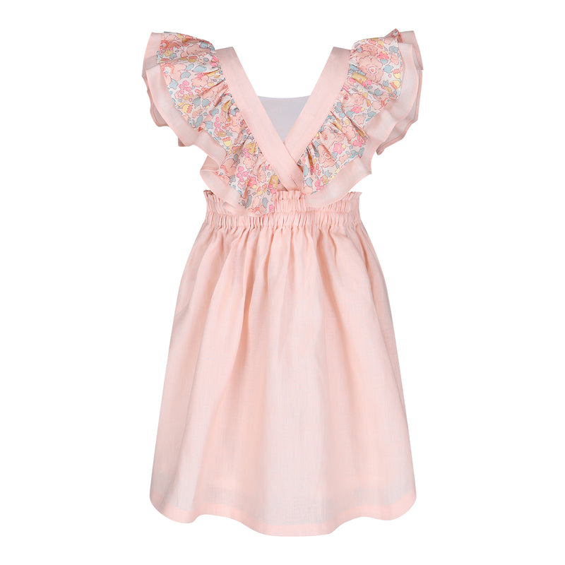 Hana Betsy Peach Linen Dress