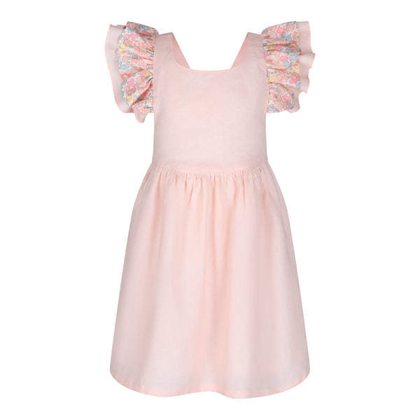 Hana Betsy Peach Linen Dress