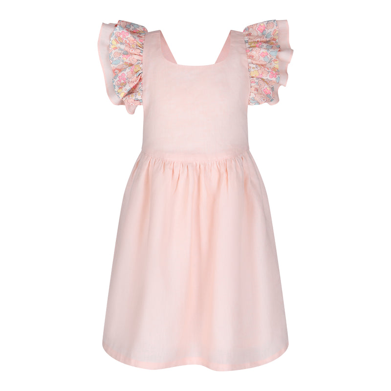 Hana Betsy Peach Linen Dress