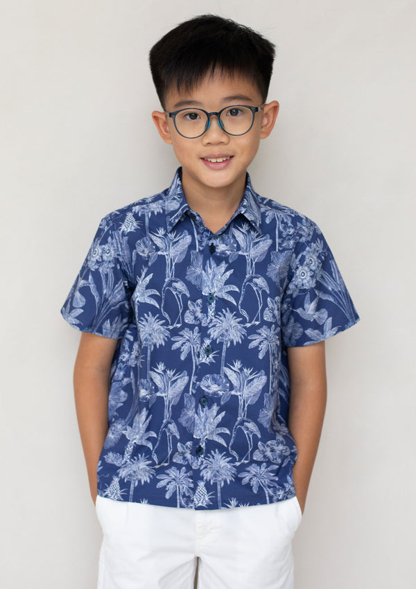 Hiroshi Hummingbird Navy Shirt