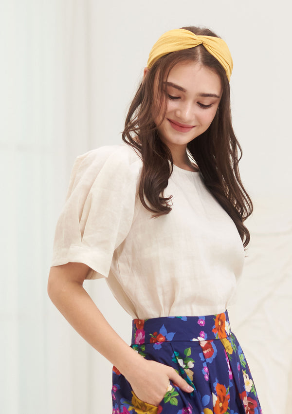 Lille Vanilla Linen Top