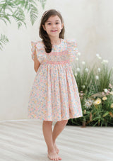 Leonor Betsy Peach Heirloom Smocked Dress