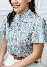 Myra Periwinkle Cheongsam Top