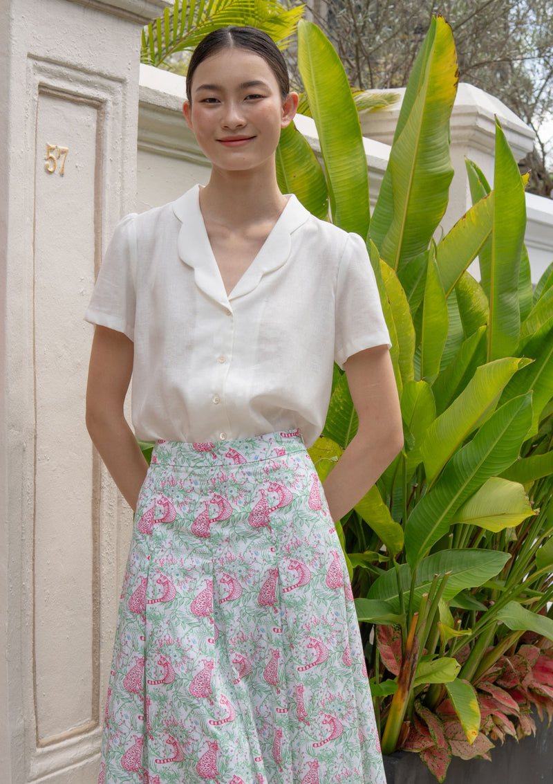 Penny Meringue Linen Blouse