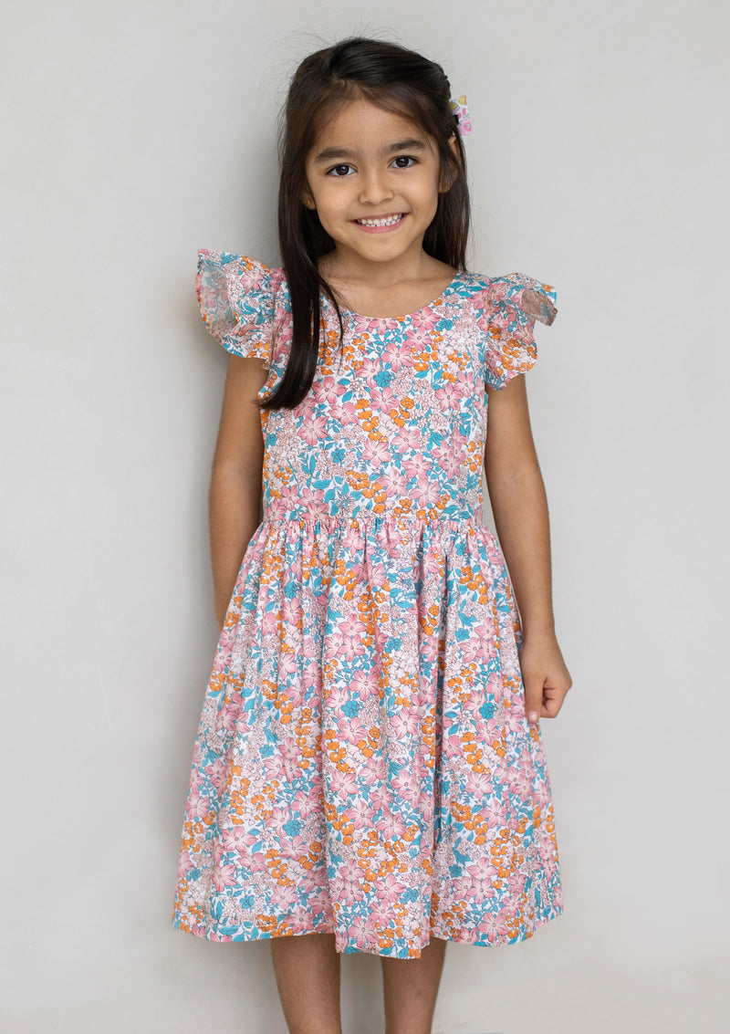 Rowan Lula Blush Dress - Liberty's Organic Tana Lawn