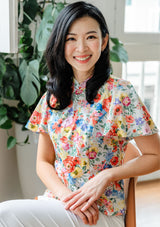 Taylor Rose Garden Cheongsam Top