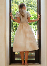 Yumiko Skirt in Oat Stripes