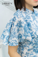 Taylor Regency Blue Cheongsam Top