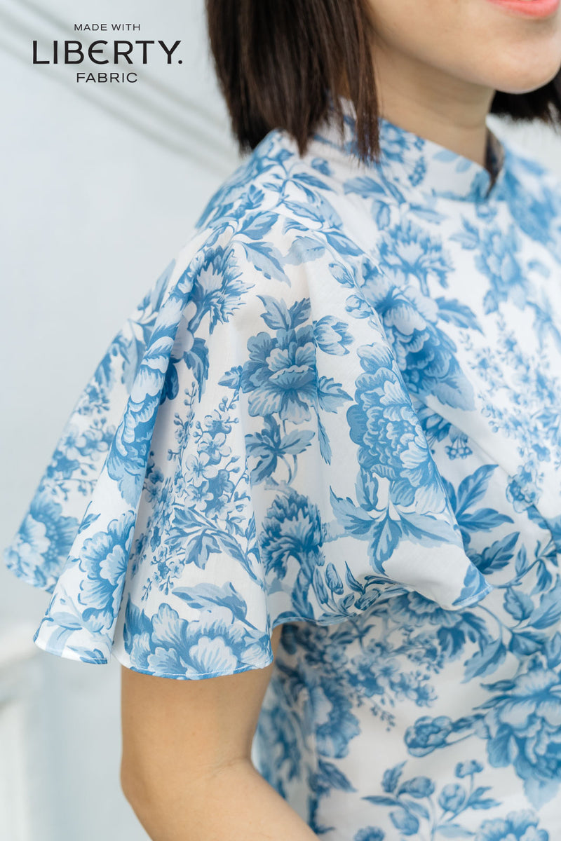 Taylor Regency Blue Cheongsam Top