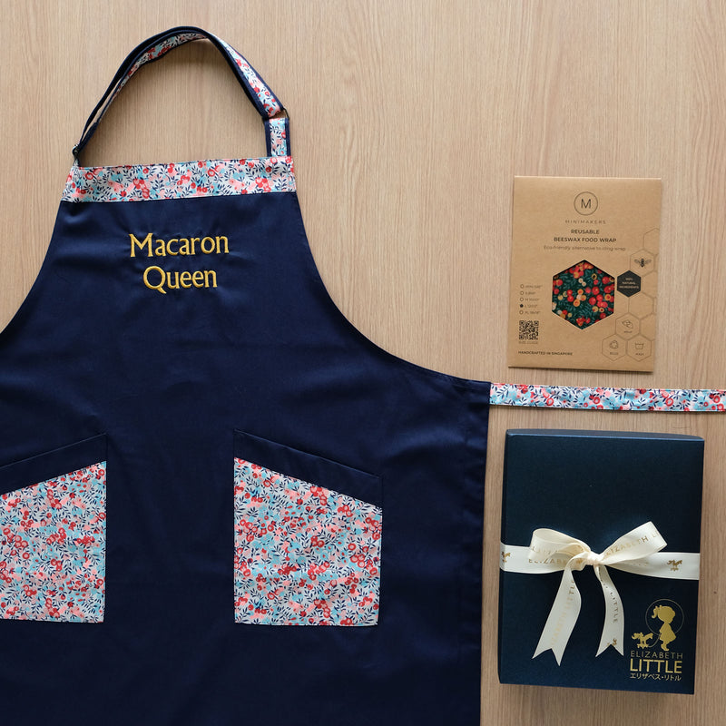 Gift Set - Personalised Adult Apron + Beeswax - Berry Joy