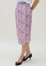 Bridgette Painted Blooms Pink Pencil Skirt