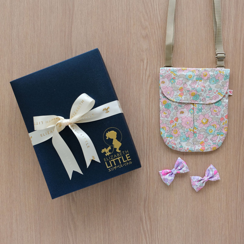 Gift Set - Mini Messenger Bag with Bow Clips - Betsy Pink