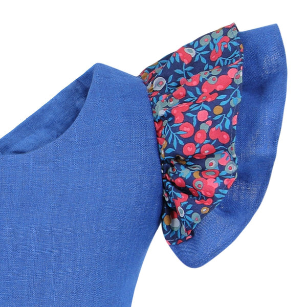 Hana Blueberry Linen Romper - Online Exclusive
